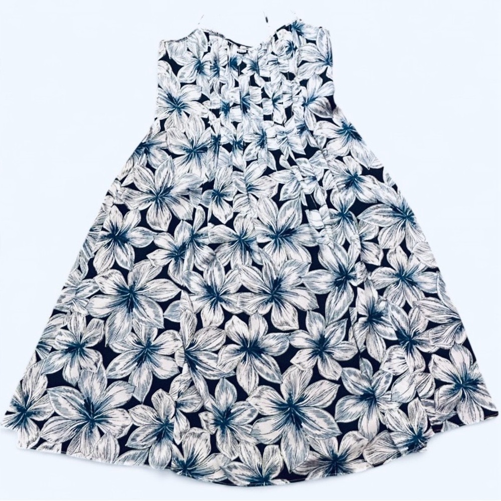 Banana Republic Strappy Pin-Tuck Midi Floral Print Pleated Dress Size 4 Petite - Picture 2 of 5
